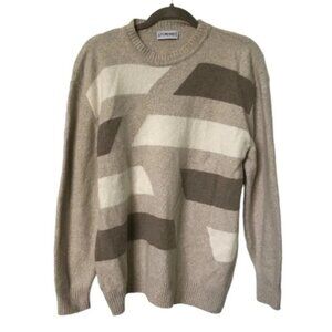 Leo Rossi Cashmere Wool Blend Geometric Knit Sweater